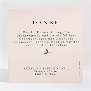 Dankeskarte Hochzeit in pink und weiß - Vue 2