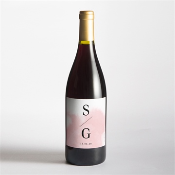 Flaschenetikett Hochzeit schwarz und pastell - Vue 2