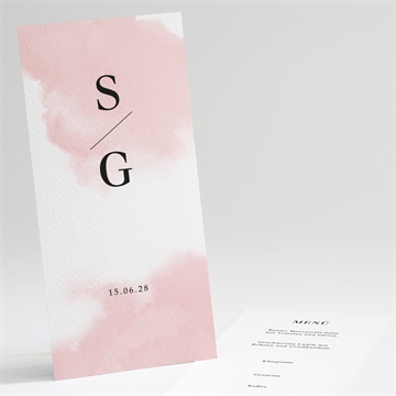 Menükarte Hochzeit schwarz und pastell