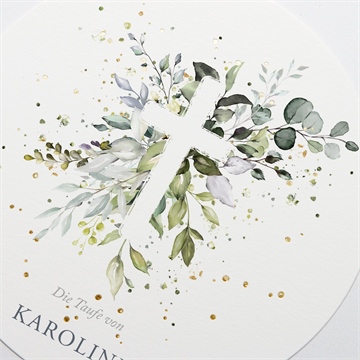 Einladung Taufe im licht getauft - gold - Vue 3