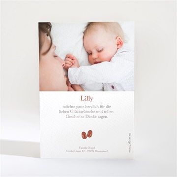 Dankeskarte Geburt kleines babykörbchen - Vue 2