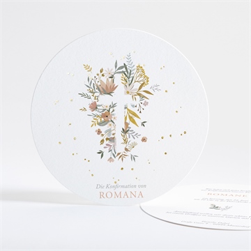 Einladung Konfirmation frühlingsfeier - gold