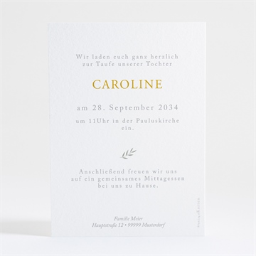Einladung Taufe zarte eleganz - gold - Vue 4