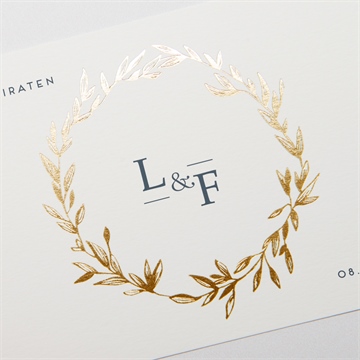 Save the Date Karte goldkranz, gold - Vue 3