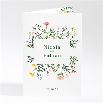 Menükarte Hochzeit wilde blumen