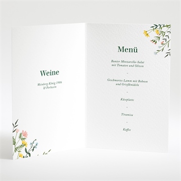 Menükarte Hochzeit wilde blumen - Vue 2
