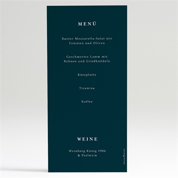 Menükarte Hochzeit königsblau - Vue 2