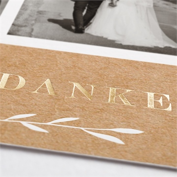 Dankeskarte Hochzeit boheme schick - gold - Vue 2