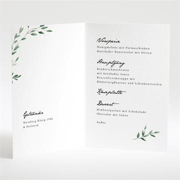 Menükarte Hochzeit unter dem olivenbaum - klapp - Vue 2