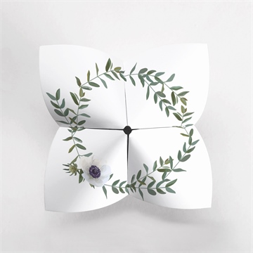 Dankeskarte Hochzeit zarte blüte - origami - Vue 2