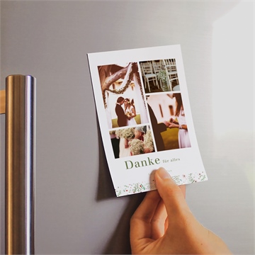 Dankeskarte Hochzeit blumenwiese - magnet - Vue 2