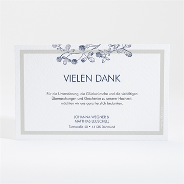 Dankeskarte Hochzeit blühender zweig - silber - Vue 4