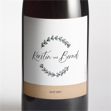 Flaschenetikett Hochzeit wir beide