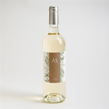 Flaschenetikett Hochzeit zierliches laub - Vue 2