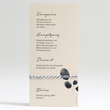 Menükarte Hochzeit aquarell in schwarz - Vue 2