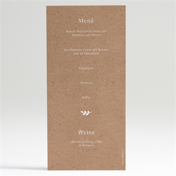 Menükarte Hochzeit power of love - Vue 2