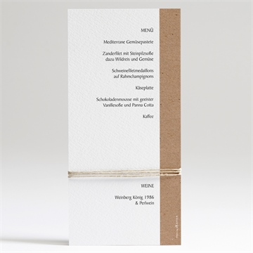 Menükarte Hochzeit zierliches laub - Vue 2