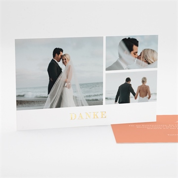 Dankeskarte Hochzeit exzentrik - gold