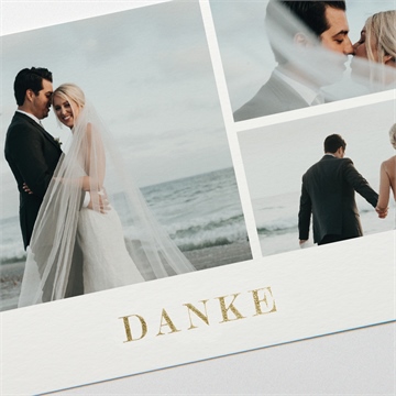 Dankeskarte Hochzeit exzentrik - gold - Vue 3