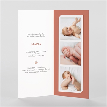 Einladung Taufe blumenmosaik - fotostreifen - vue 2