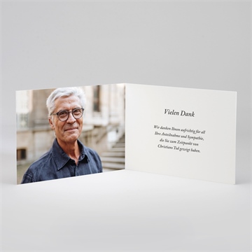 Trauerdanksagung einfache eleganz - klappkarte - Vue 2