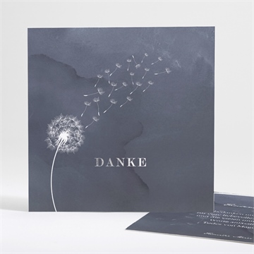 Trauerdanksagung besinnung - silber quadrat