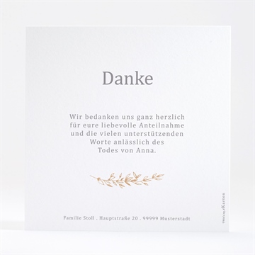 Trauerdanksagung kraftprägung - gold - vue 4