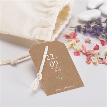 Geschenkbeutel Taufe kraftpapier und pflanzenmotiv - Vue 2