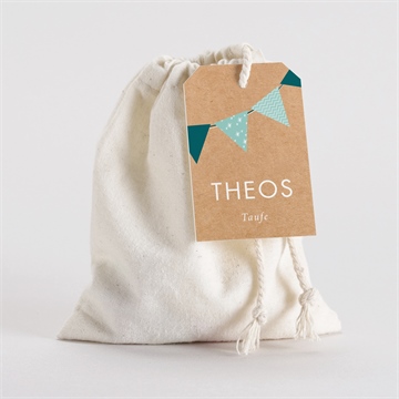 Geschenkbeutel Taufe blaue girlande