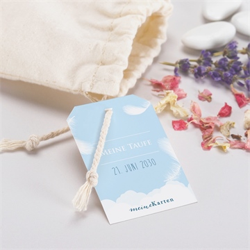 Geschenkbeutel Taufe zarte federn - Vue 2