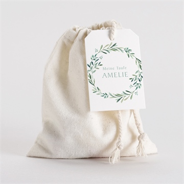 Geschenkbeutel Taufe runder blumenkranz