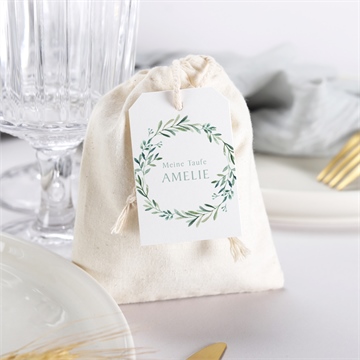 Geschenkbeutel Taufe runder blumenkranz - Vue 3