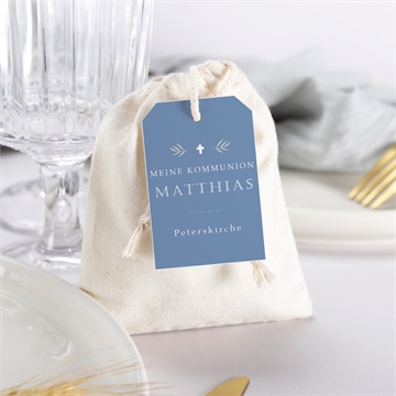 Geschenkbeutel Kommunion vergiss mich nicht - blau - Vue 3