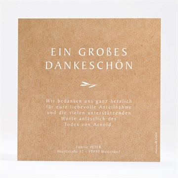 Trauerdanksagung abschiednehmen - gold quadrat - vue 4