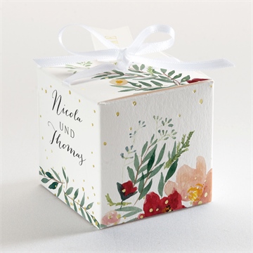Geschenkbox Hochzeit mohnblumen - gold - Vue 3