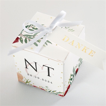 Geschenkbox Hochzeit mohnblumen - gold - Vue 4