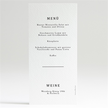 Menükarte Hochzeit vor dem objektiv - Vue 2