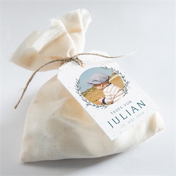 Geschenkanhänger Taufe blätterranke grün - Vue 2