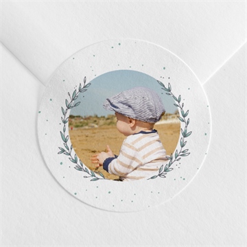 Aufkleber Taufe blätterranke grün