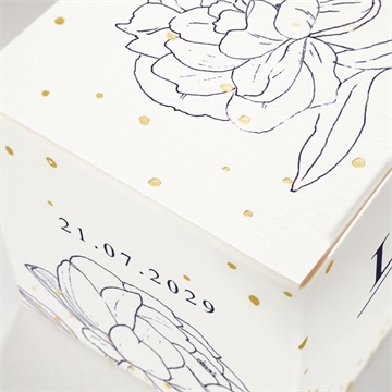 Geschenkbox Hochzeit pfingstrose - gold - Vue 2