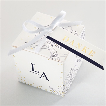 Geschenkbox Hochzeit pfingstrose - gold - Vue 4