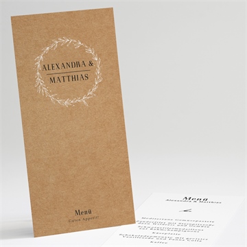 Menükarte Hochzeit romanze