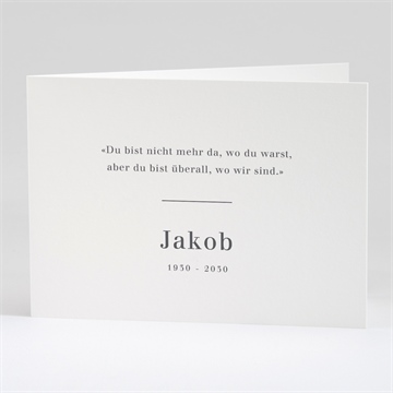 Trauerdanksagung memento - klappkarte