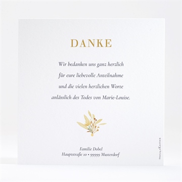 Trauerdanksagung wilde blume - gold - Vue 3