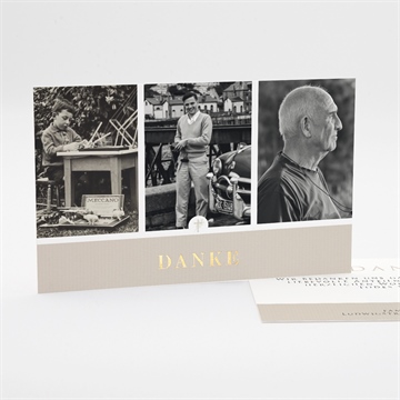 Trauerdanksagung hommage - gold