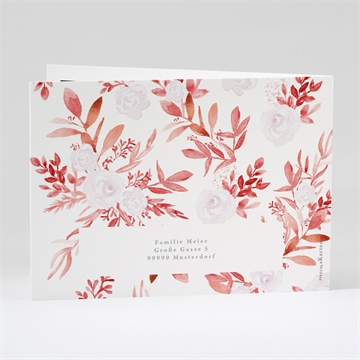 Trauerdanksagung rotes blumenbeet - klappkarte - Vue 3