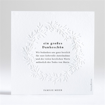 Trauerdanksagung trauerkrone - prägung - Vue 3