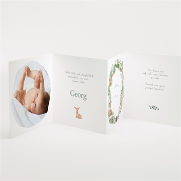 Geburtskarte tanz der waldtiere (junge) - vue 2