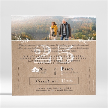 Einladung Hochzeitsjubiläum ornamente und kraftpapier 25 - vue 2