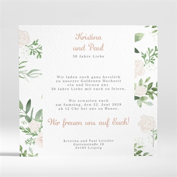 Einladung Hochzeitsjubiläum rosenblätter - 50 jahre - vue 2